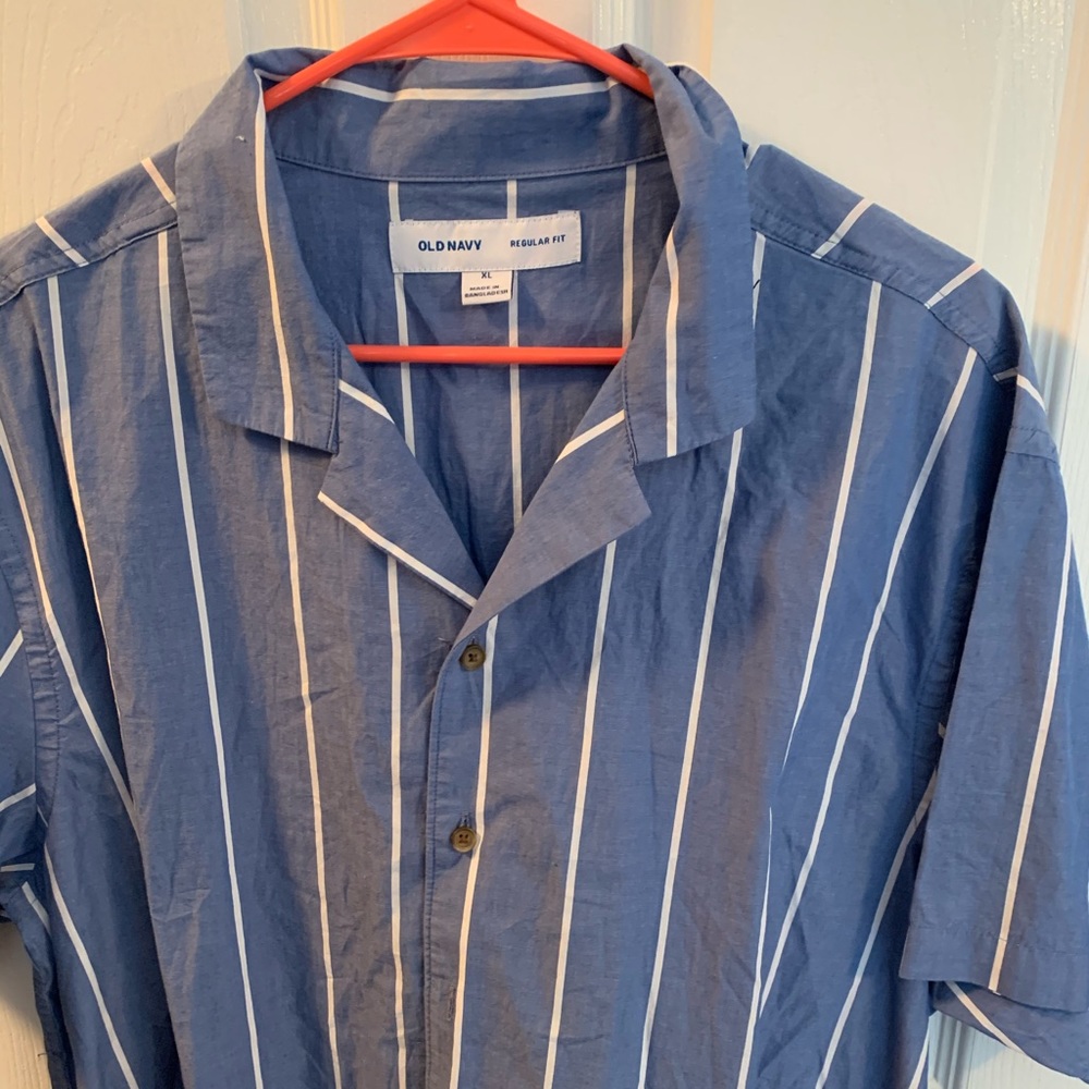Old Navy Short Sleeved Striped Collared Short
